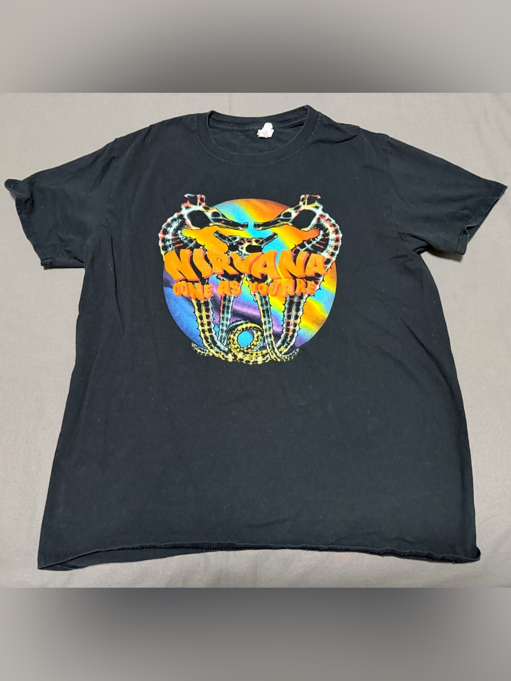 Nirvana Come As You Are Sea Horse Logo Size Large Shirt Band Tee Gildan Tag